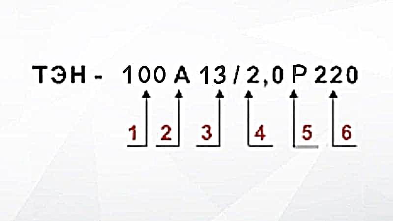 Маркировка трубчатых нагревателей Маркировка трубчатых нагревателей